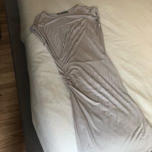 All saints rouched t shirt dress midi